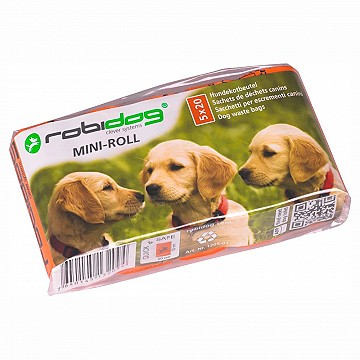 MINI-ROLL – set with 5 rolls of 20 dog-waste bags 200x330mm