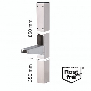 Steel support for fitting in concrete