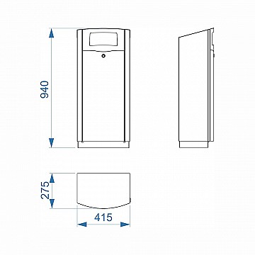 Dimensions of VENTURA 60 without ashtray