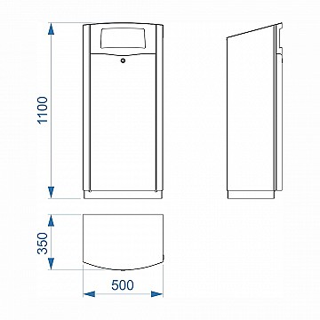 Dimensionen Abfallbehälter VENTURA 110 ohne Ascher