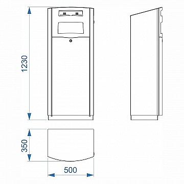 Dimensions de la poubelle VENTURA 110 avec cendrier