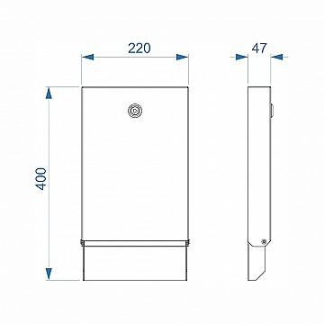 Technische tekening zakjesdispenser «ECO»