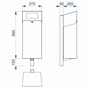 Dimensionen Abfallbehälter TANGO 60